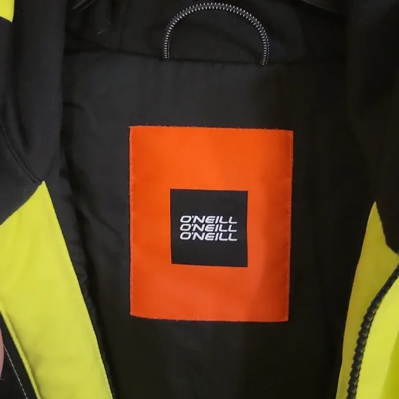 Boys Large 12 Oneill Snow Jacket Lime and Olive - Picture 7 of 9